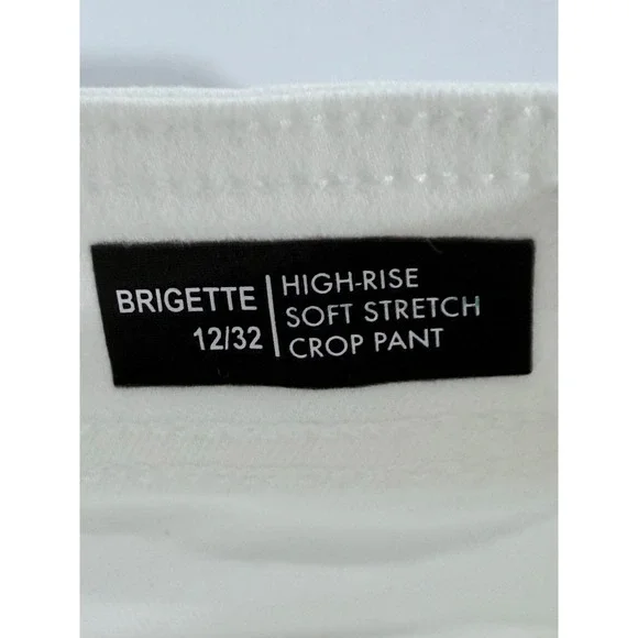 Buffalo David Bitton Brigitte High-Rise Crop Pants Soft Stretch White 12/32 W422 - Picture 4 of 11